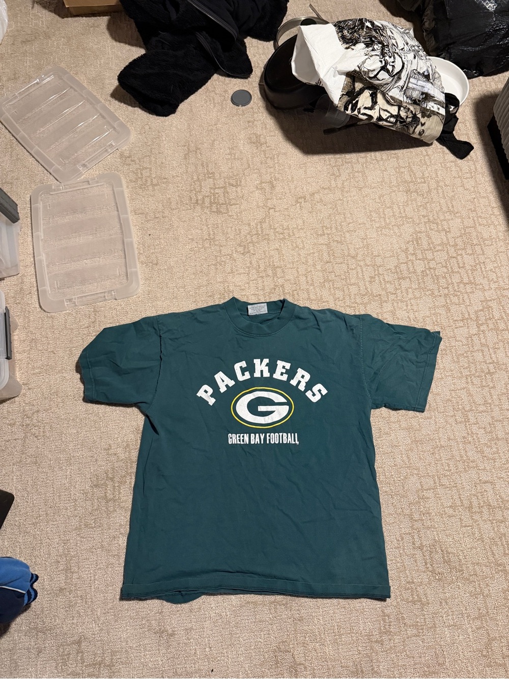 Majestic Green Packers Ultra Heavyweight Graphic Tee with White and Gold Logo